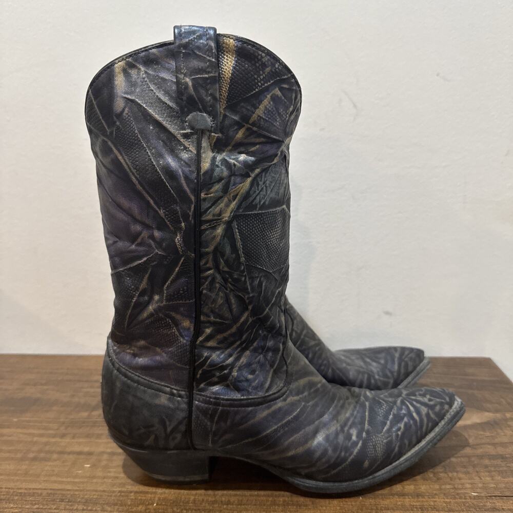 Tony Lama 1130 Metallic Electric Black Western Cowgirl Boots Womens Size 10 - Picture 2 of 12